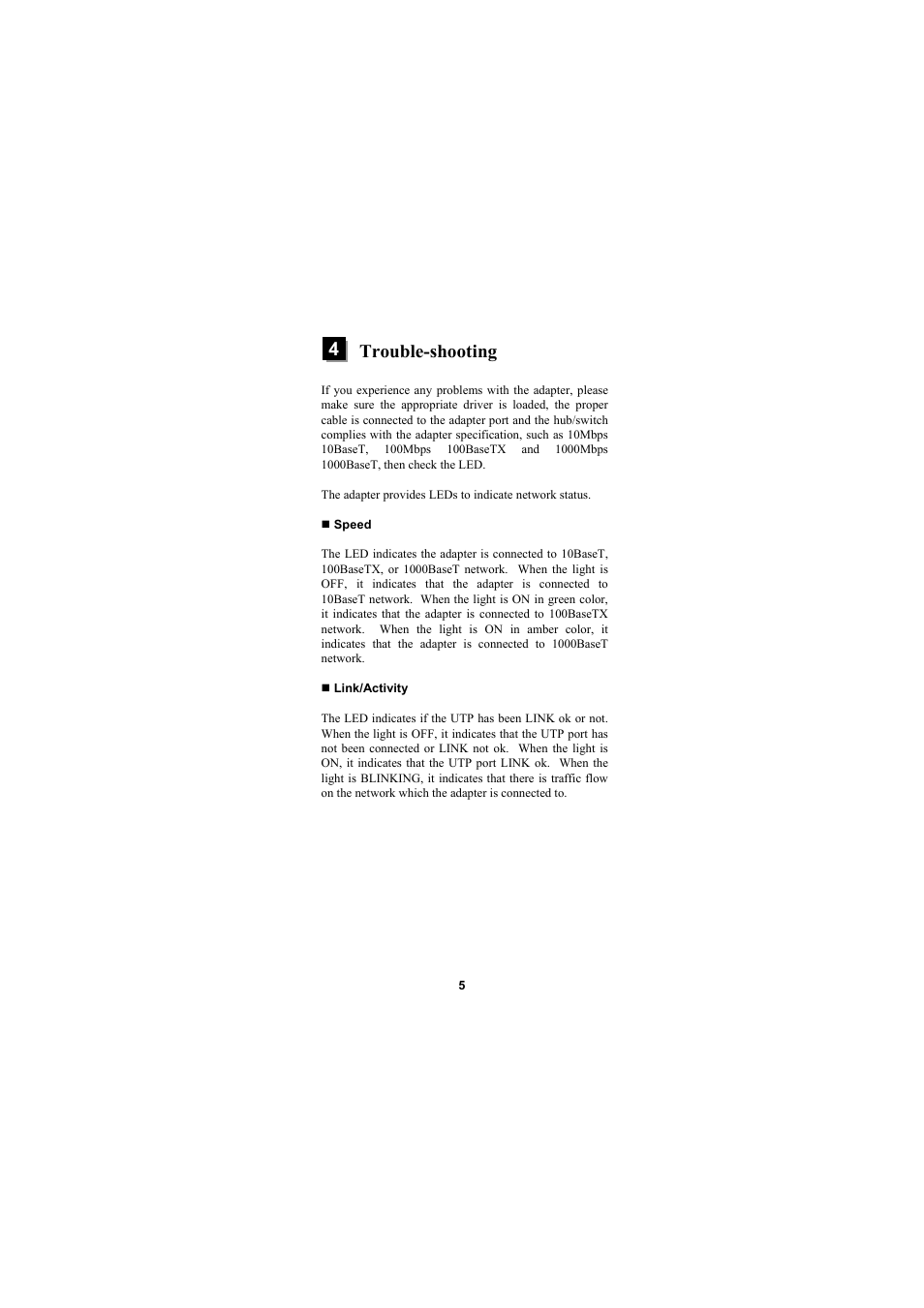 4trouble-shooting | Lindy 10/100/1000Mbps PCI User Manual | Page 7 / 9