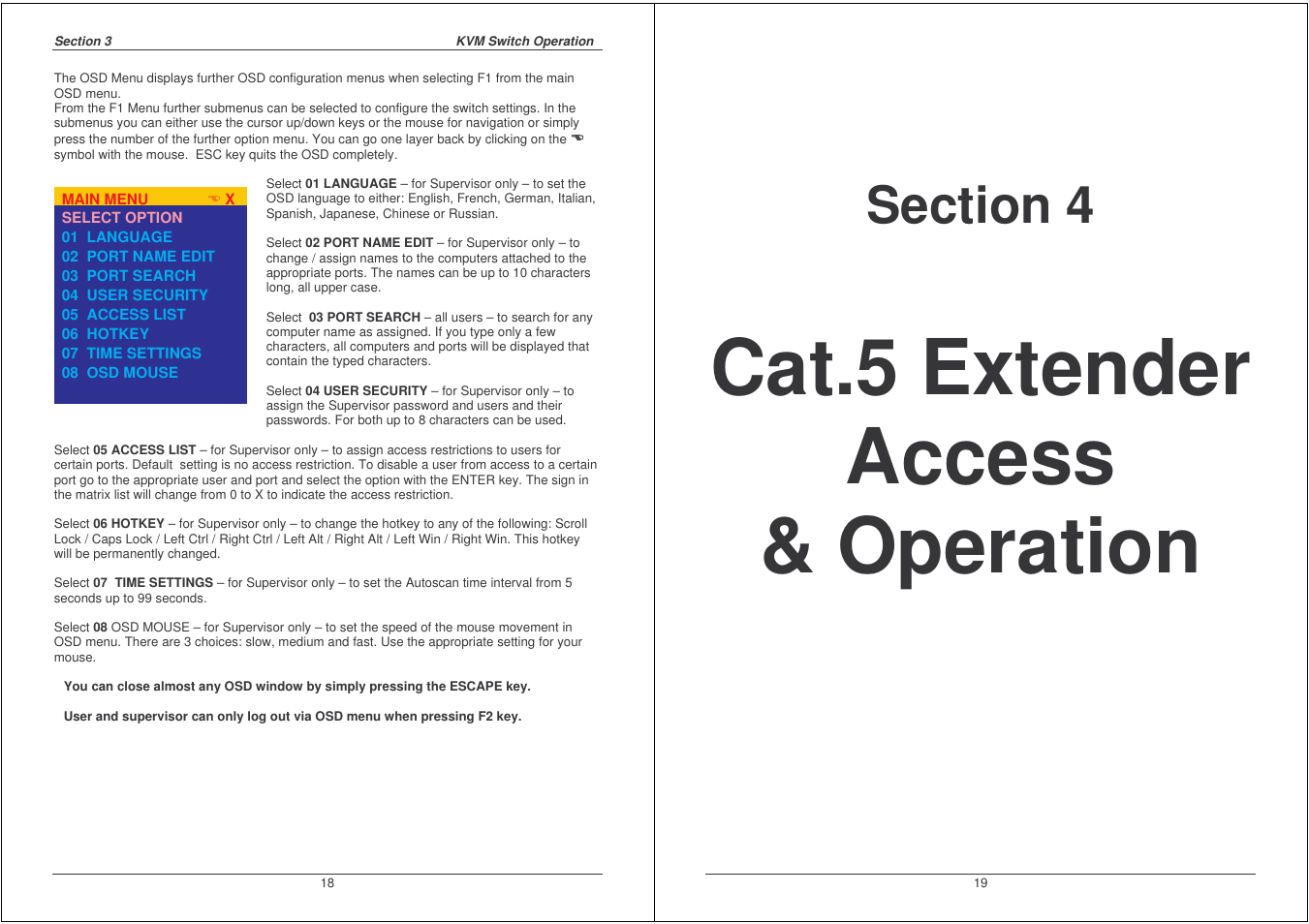 Cat.5 extender access & operation | Lindy 32530 User Manual | Page 10 / 40