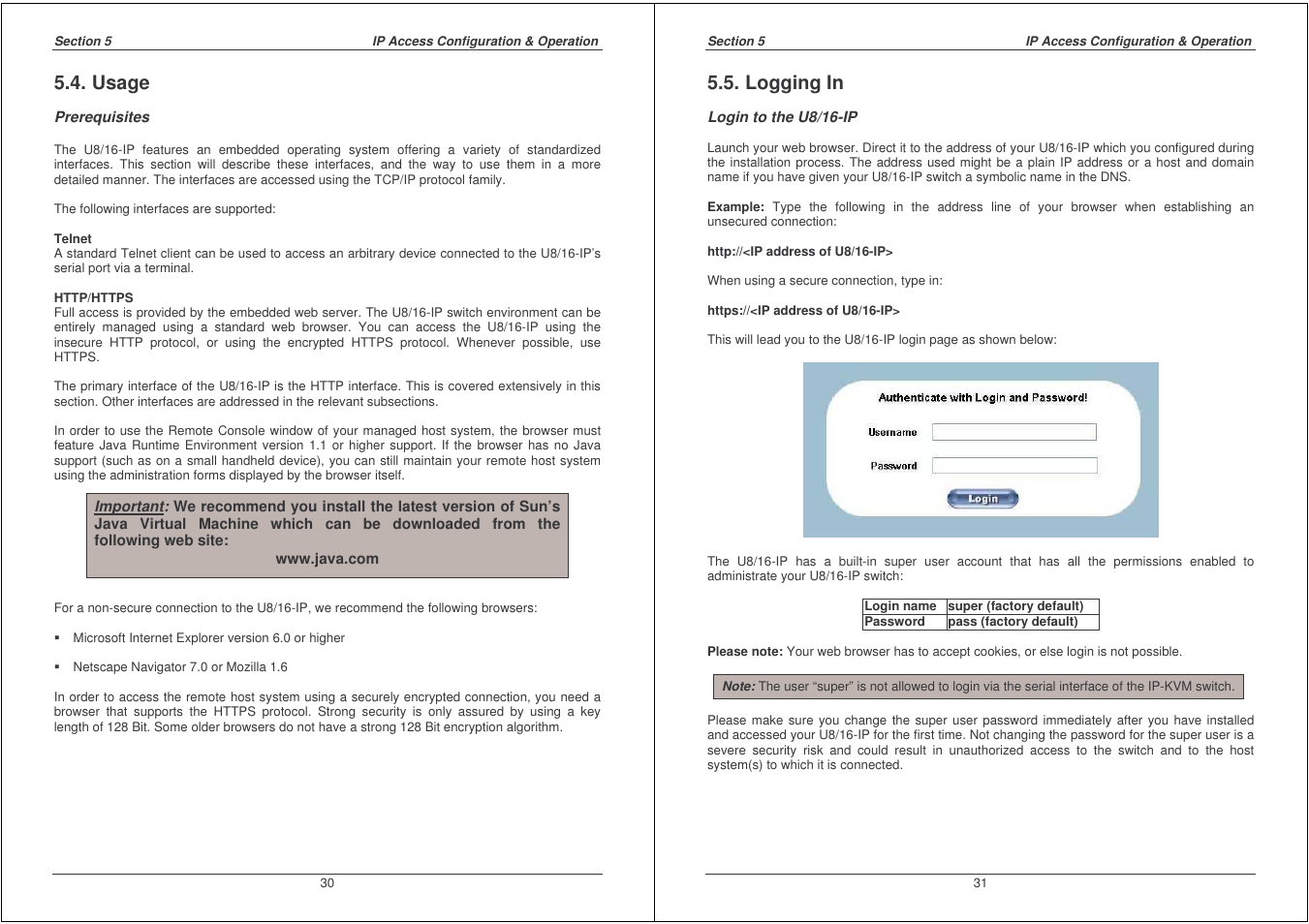 Usage, Logging in | Lindy 32530 User Manual | Page 16 / 40
