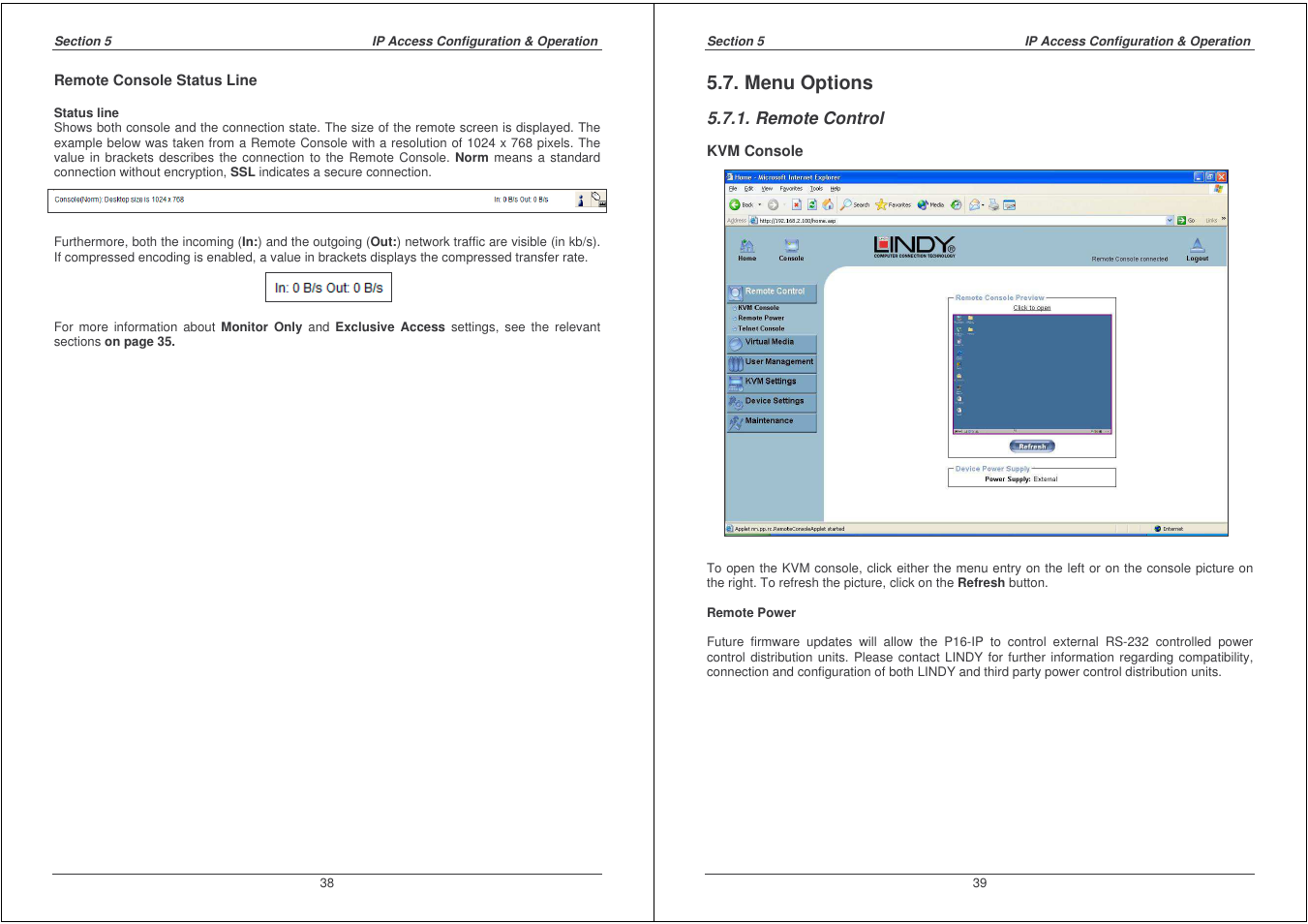 Menu options | Lindy 32530 User Manual | Page 20 / 40