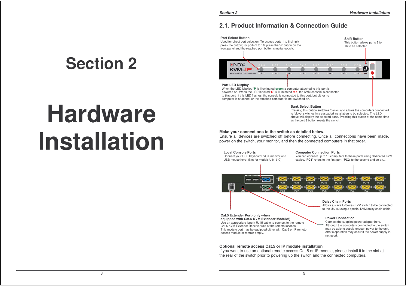 Hardware installation, Product information & connection guide | Lindy 32530 User Manual | Page 5 / 40