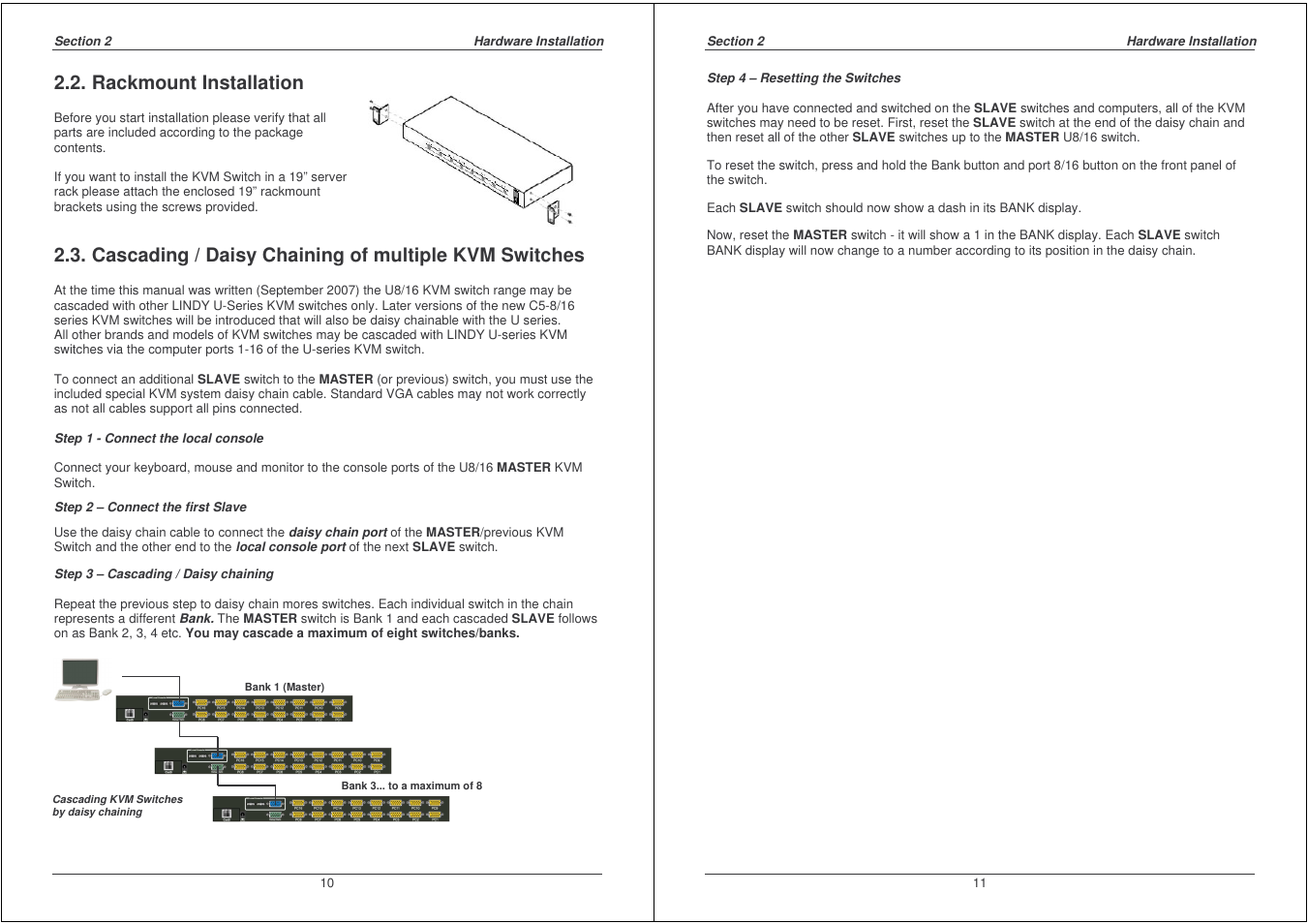 Rackmount installation | Lindy 32530 User Manual | Page 6 / 40