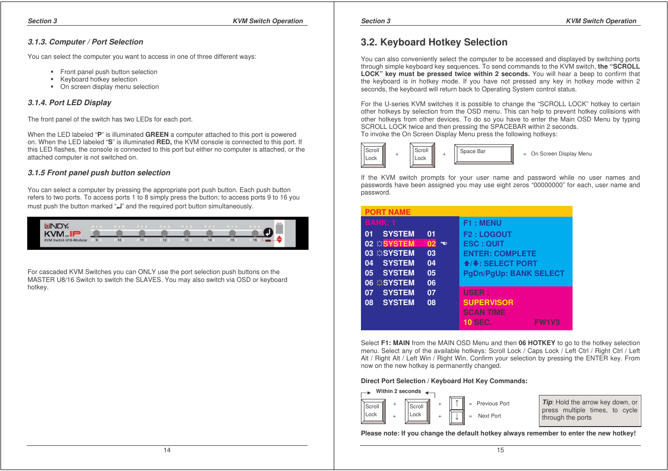 Keyboard hotkey selection | Lindy 32530 User Manual | Page 8 / 40