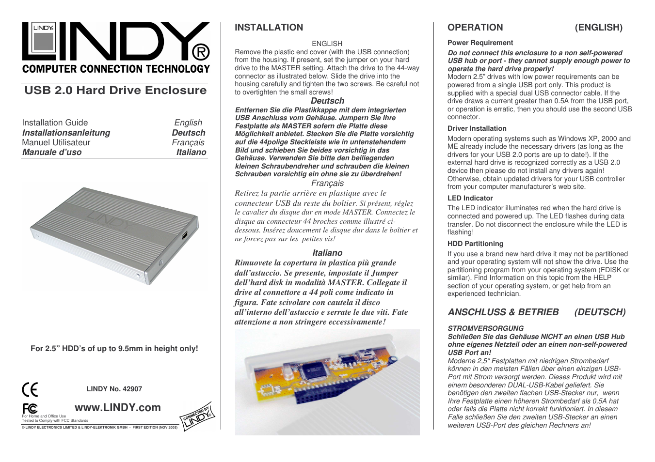 Lindy 42907 User Manual | 2 pages