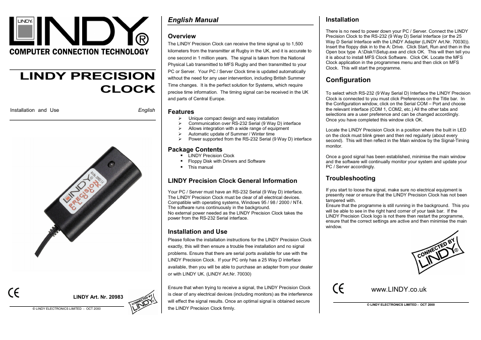 Lindy 20983 User Manual | 1 page