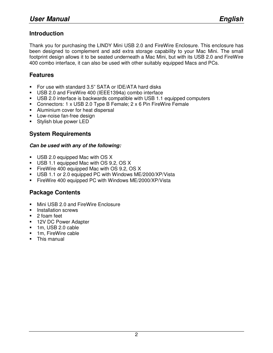 User manual english | Lindy Network Device 42807v0 User Manual | Page 3 / 12