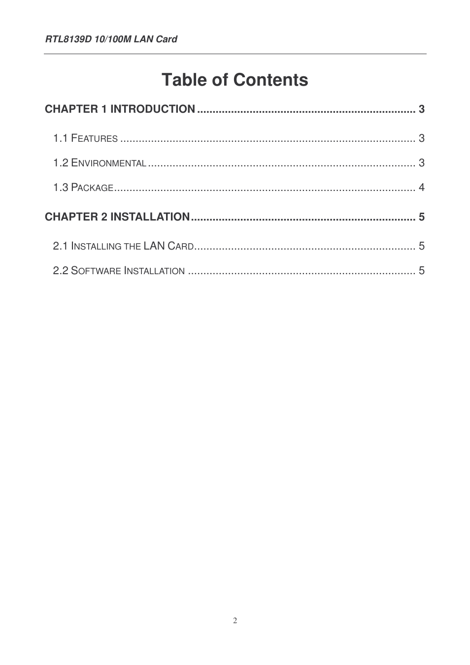 Lindy 10/100M LAN Card RTL8139D User Manual | Page 2 / 7