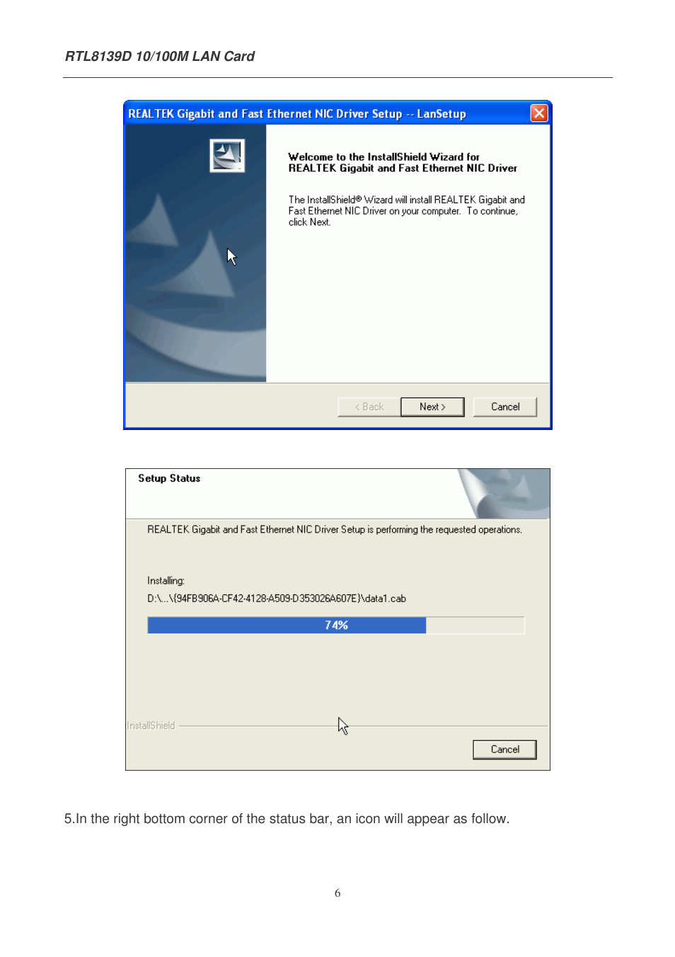 Lindy 10/100M LAN Card RTL8139D User Manual | Page 6 / 7