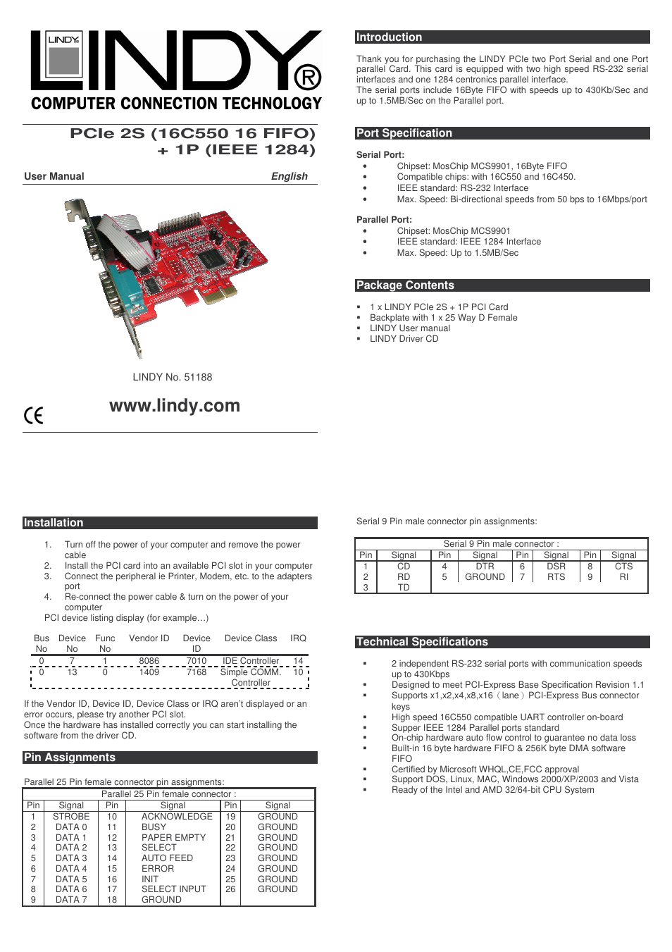 Lindy 51188 User Manual | 2 pages