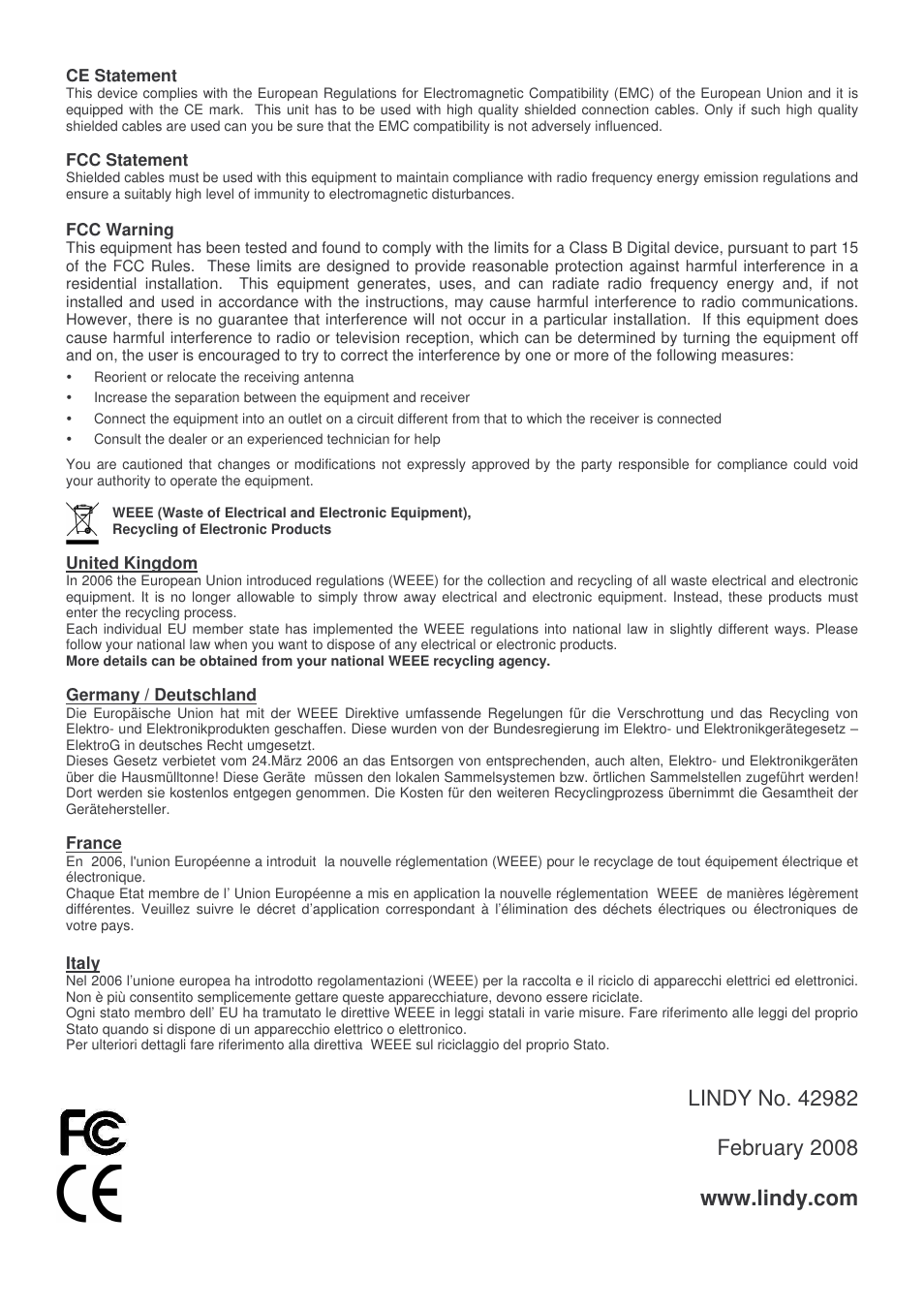 Lindy 42982V0 User Manual | Page 6 / 6