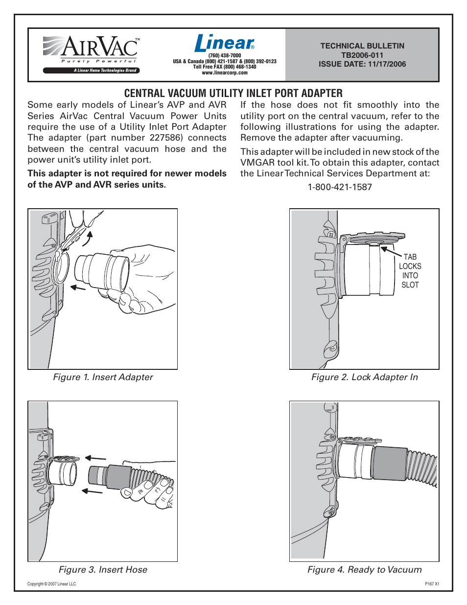 Linear Central Vacuum User Manual | 1 page