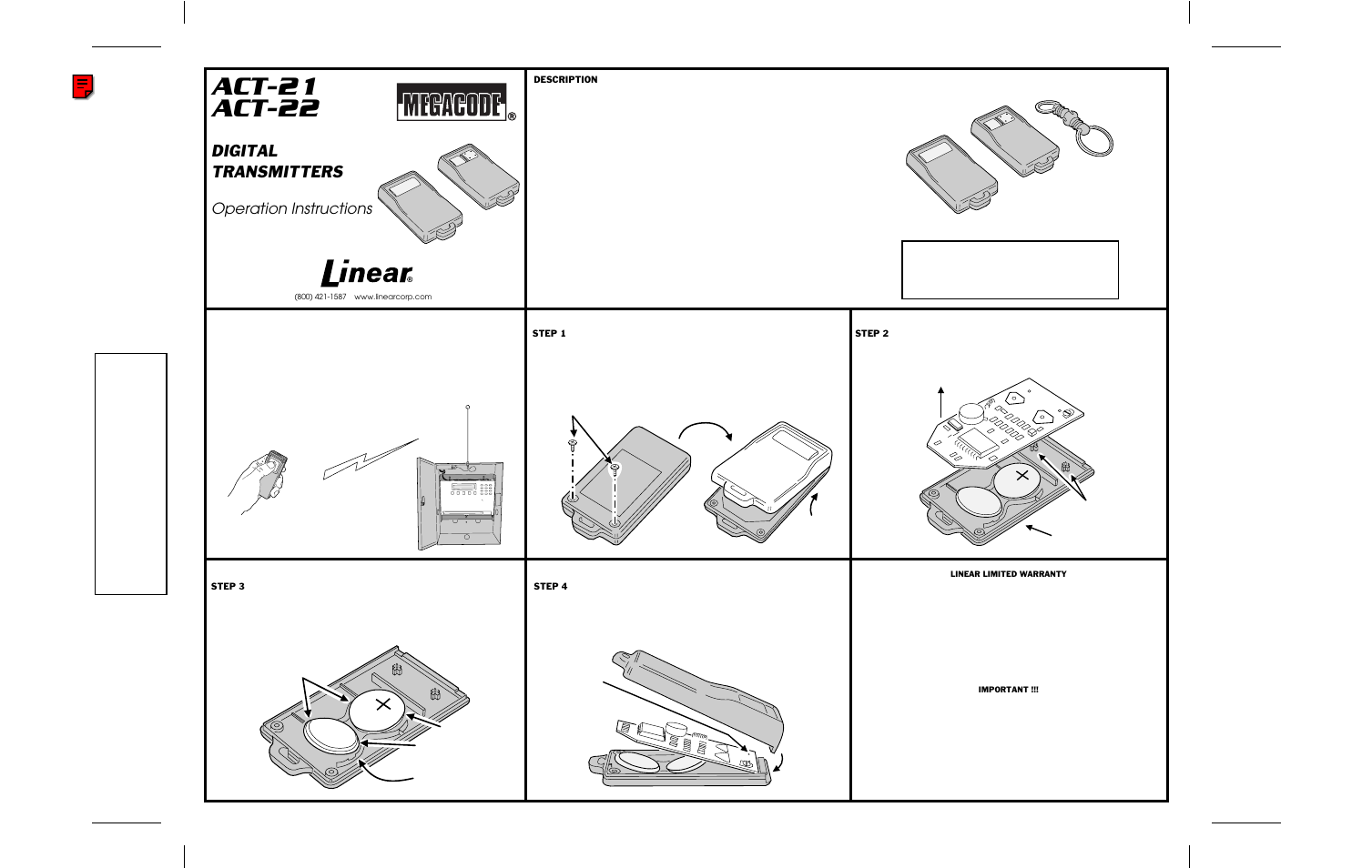 Linear ACT-22 User Manual | 1 page