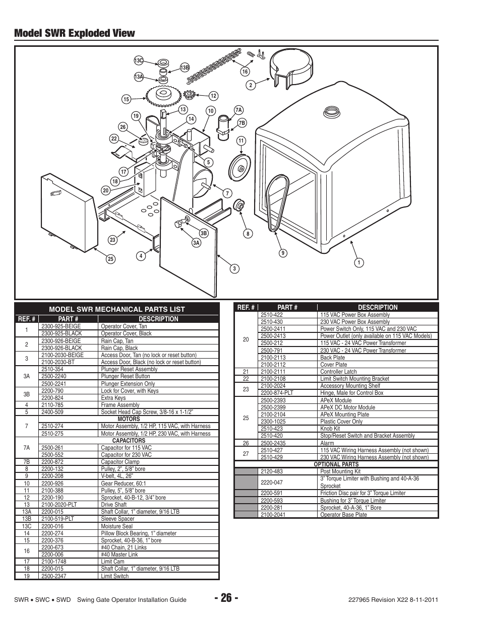 Model swr exploded view | Linear SWR User Manual | Page 28 / 34