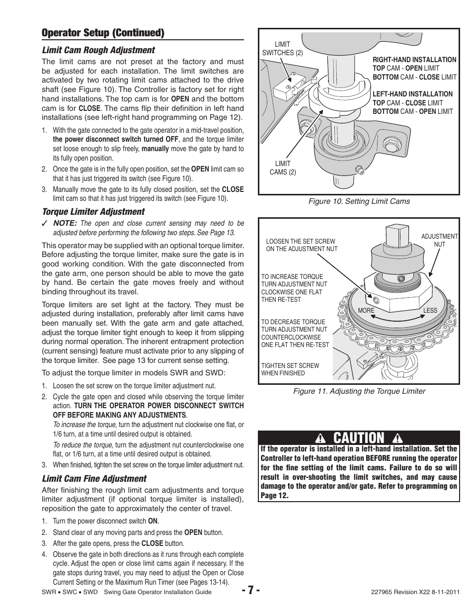 Caution, Operator setup (continued) | Linear SWR User Manual | Page 9 / 34