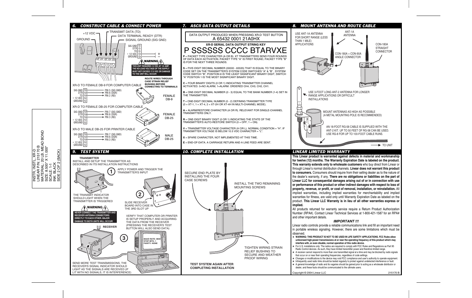 Linear XR-D User Manual | Page 2 / 2
