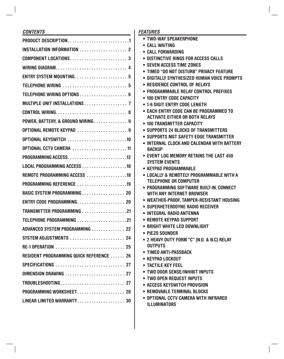 Linear RE-1 User Manual | Page 2 / 32
