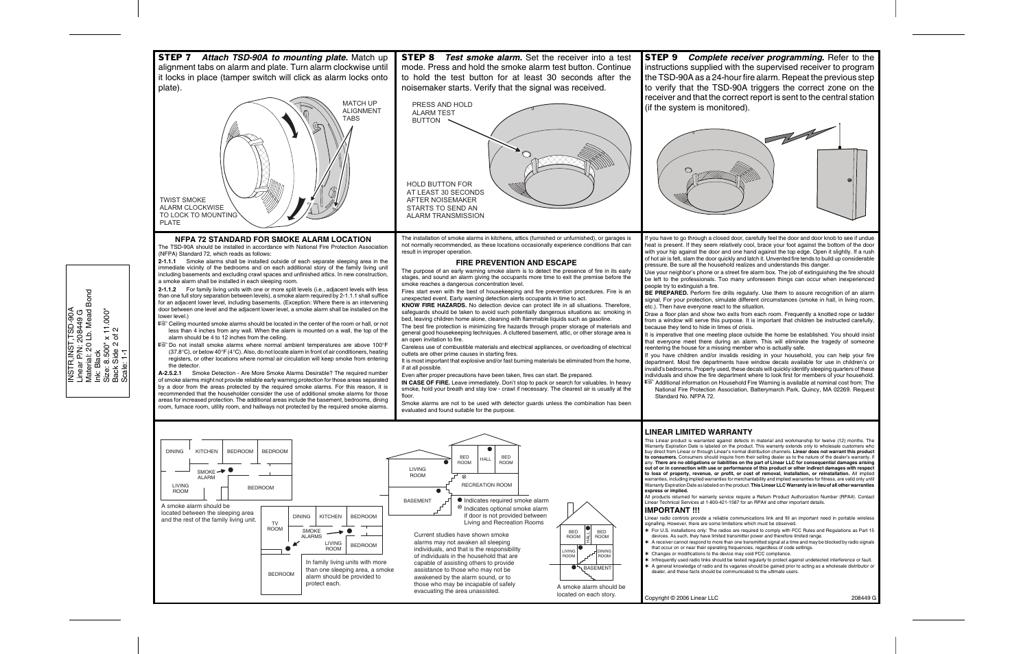 Step 7, Step 8, Step 9 | Linear TSD-90A User Manual | Page 2 / 2