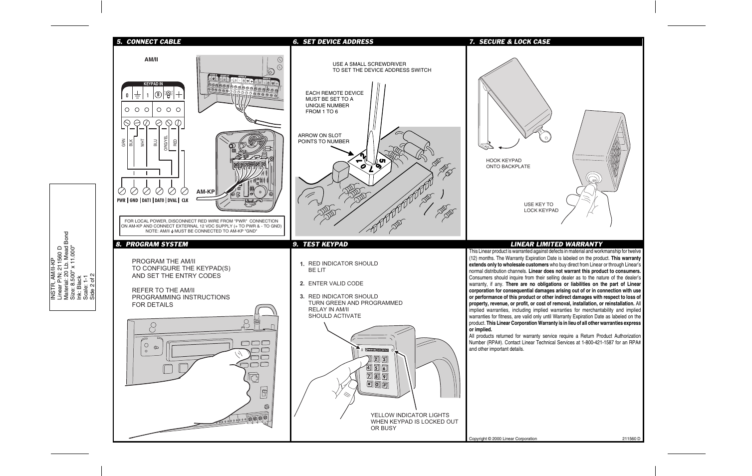 Linear AM-KP User Manual | Page 2 / 2