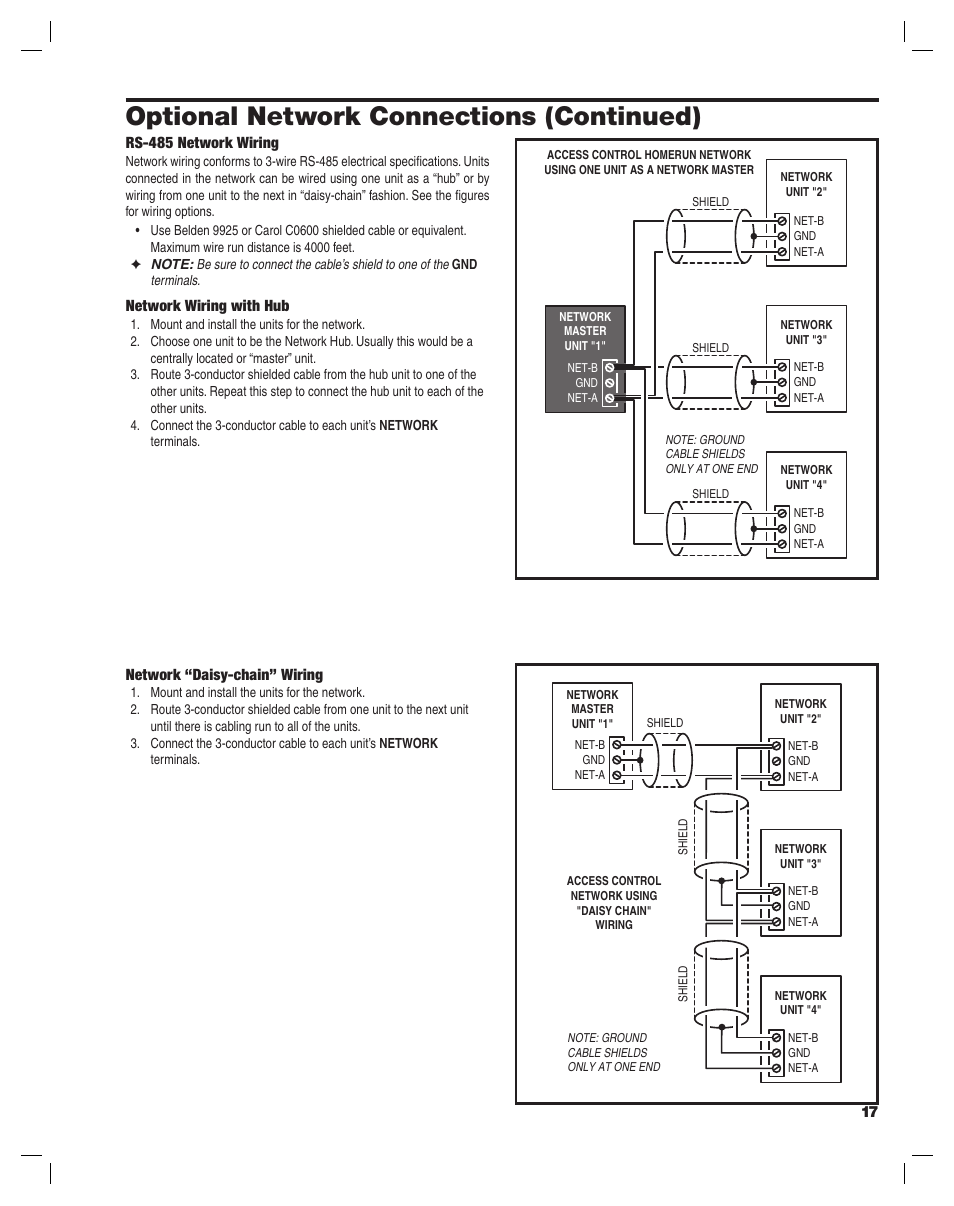 Optional network connections (continued) | Linear AE2000PLUS User Manual | Page 17 / 24