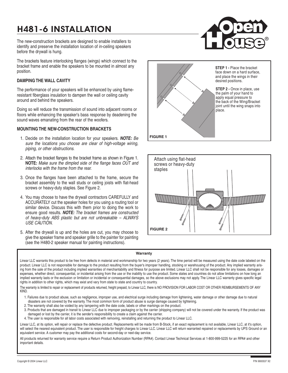 Linear H481-6 User Manual | 1 page