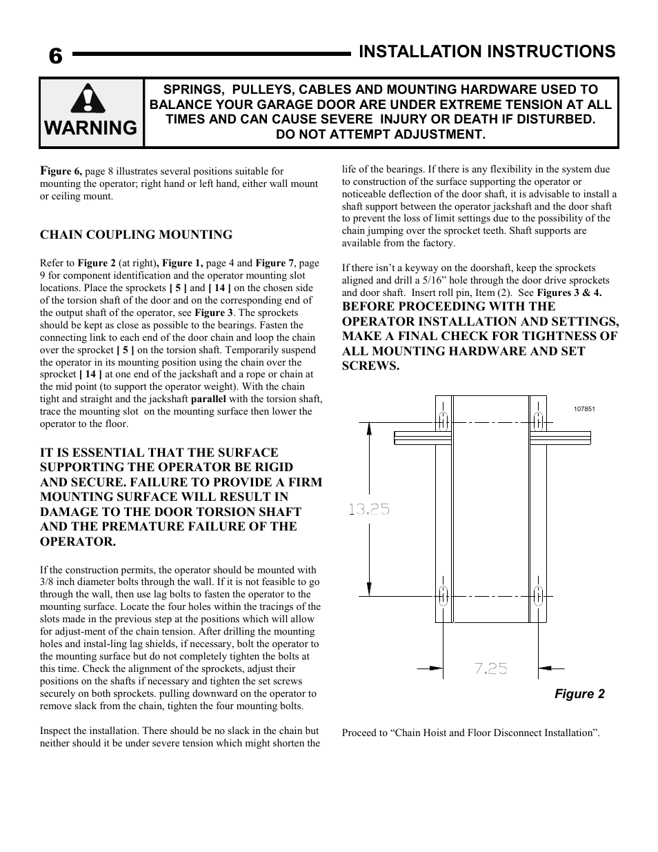 Warning, Installation instructions | Linear J-S User Manual | Page 6 / 26