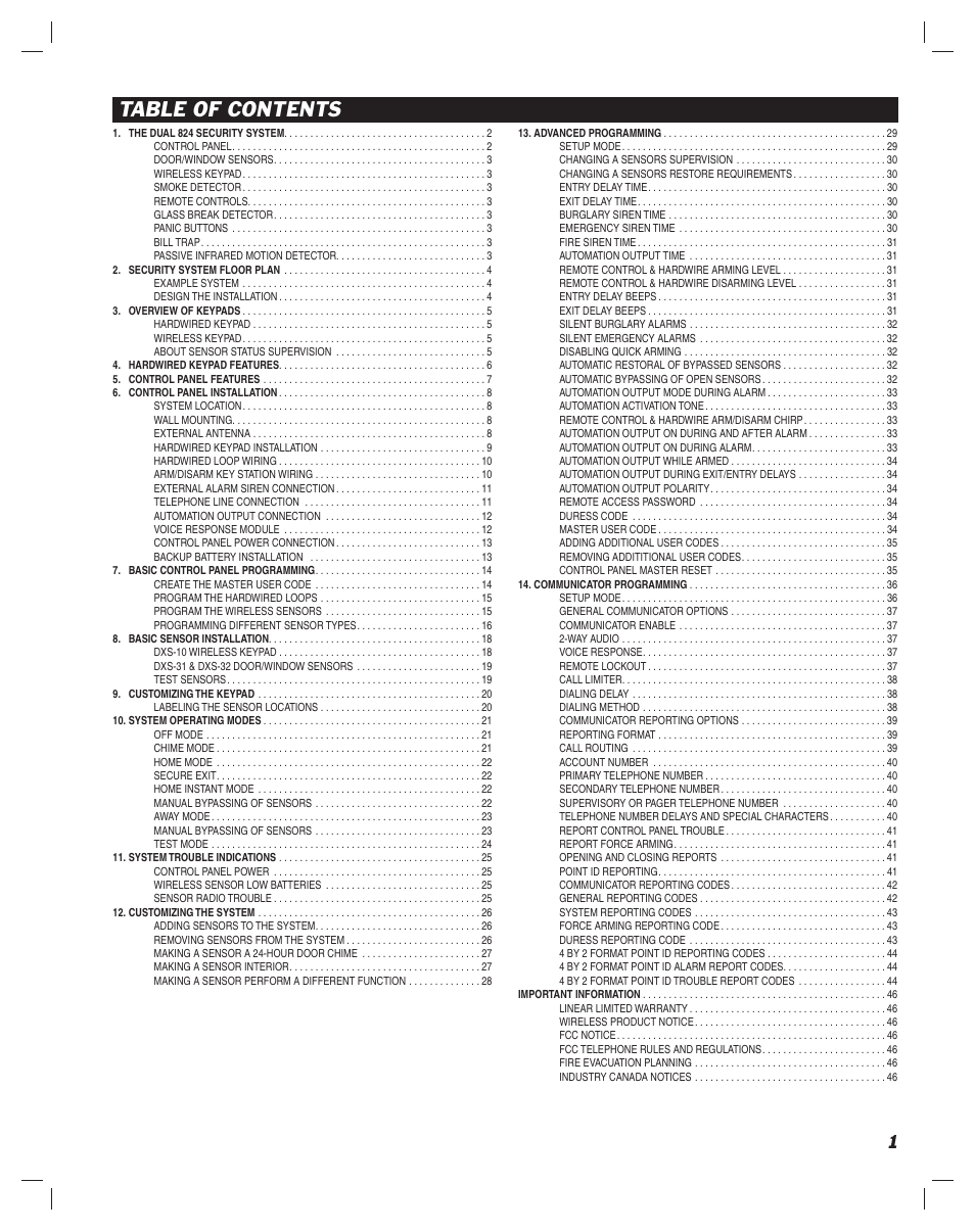 Linear DUAL 824 User Manual | Page 3 / 48