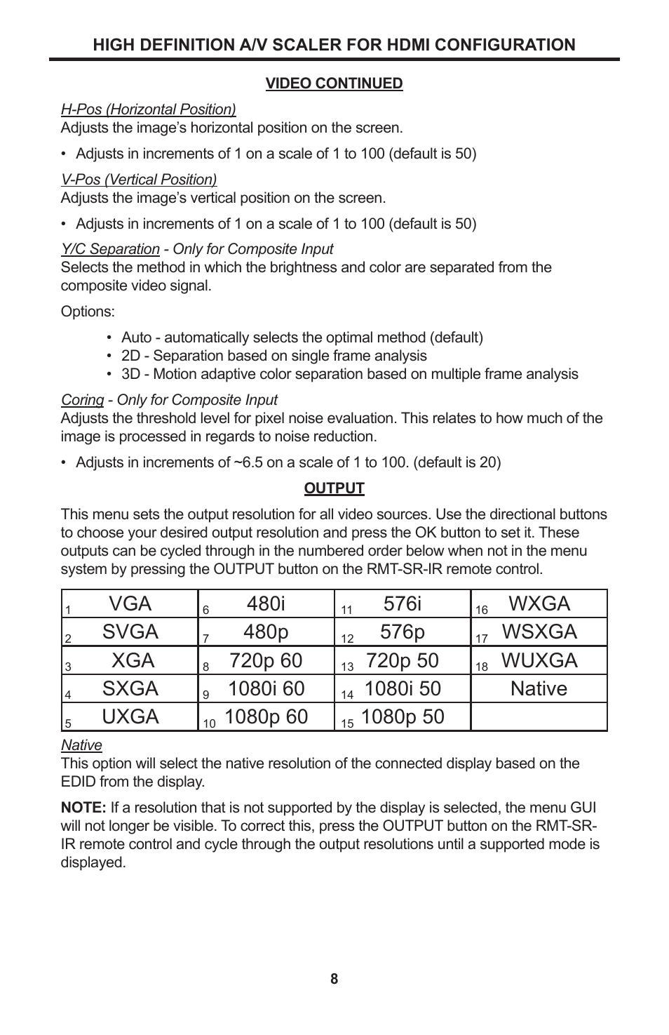 Linear High Definition A/V Scaler for HDMI SCALER-2-1080P User Manual | Page 12 / 24