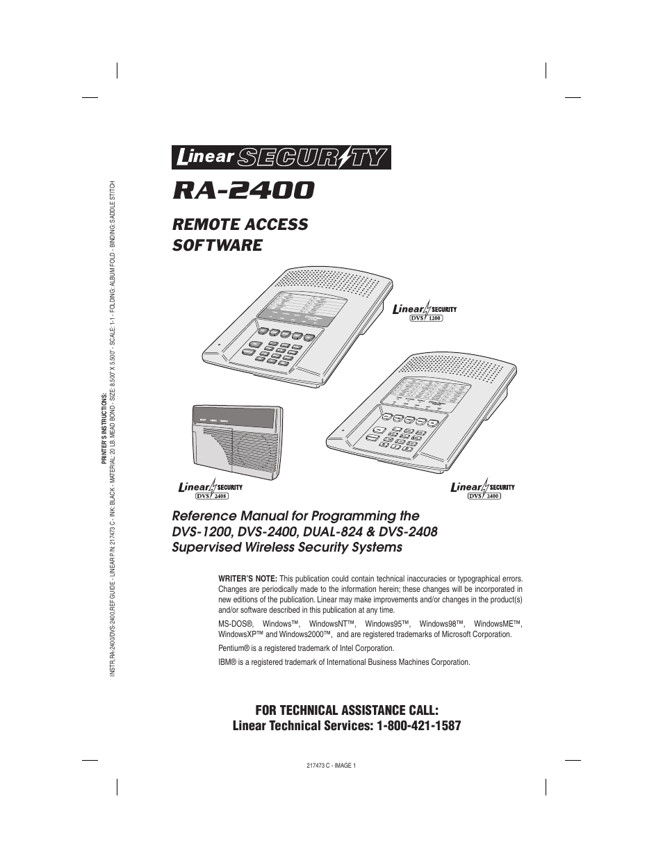 Linear REMOTE ACCESS SOFTWARE DVS-1200 User Manual | 48 pages