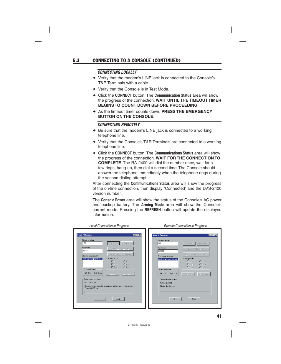 3 connecting to a console (continued) | Linear REMOTE ACCESS SOFTWARE DVS-1200 User Manual | Page 43 / 48