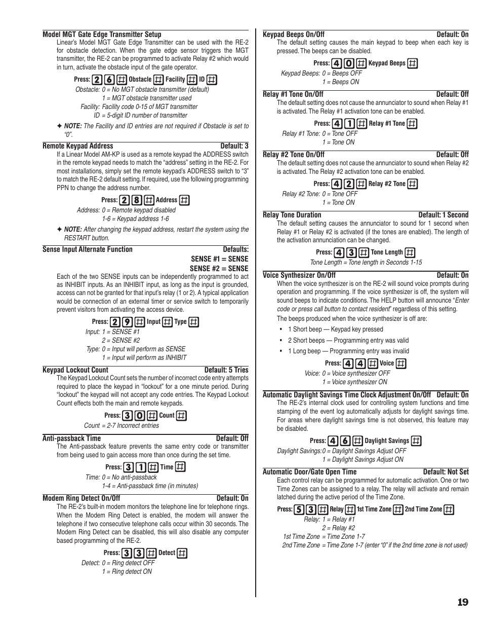 Linear RE-2 User Manual | Page 21 / 28