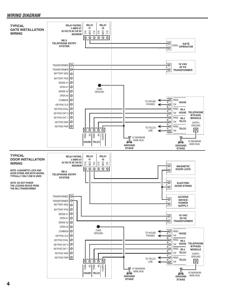 Wiring diagram | Linear RE-2 User Manual | Page 6 / 28
