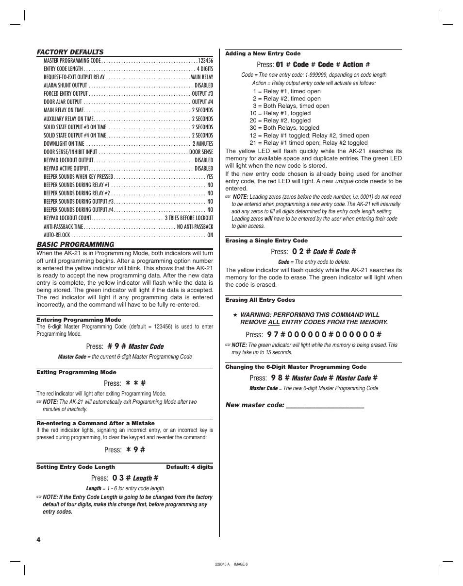 Linear ACCESS AK-21 User Manual | Page 6 / 8