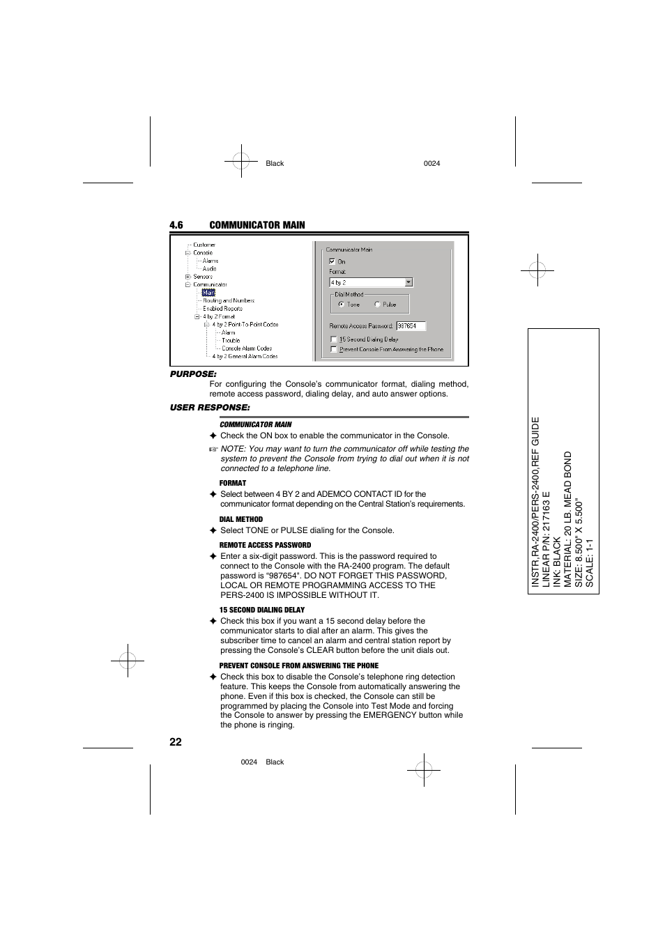 Linear PERS-2400 PERSONAL EMERGENCY REPORTING SYSTEM RA-2400 User Manual | Page 24 / 40