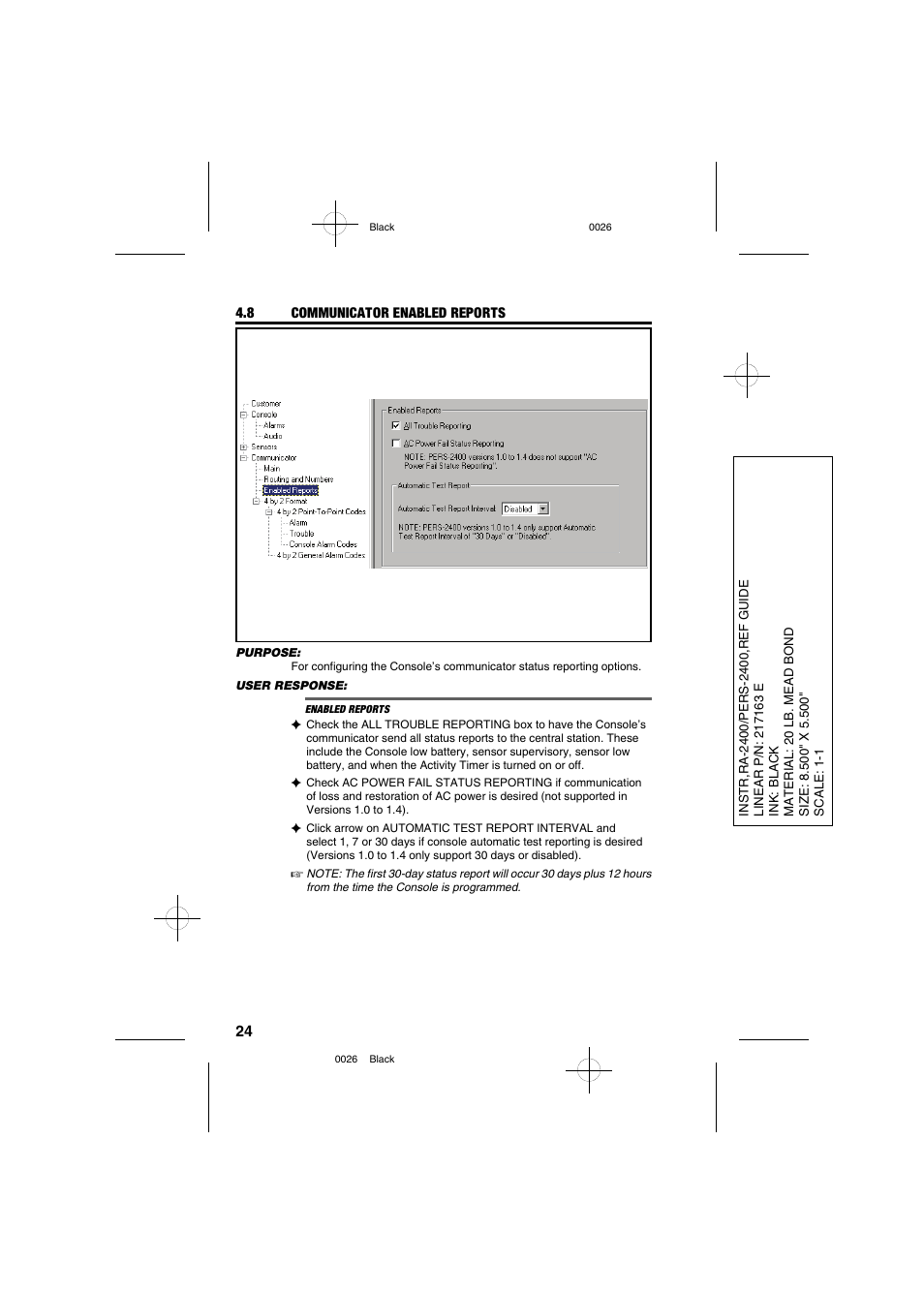 Linear PERS-2400 PERSONAL EMERGENCY REPORTING SYSTEM RA-2400 User Manual | Page 26 / 40