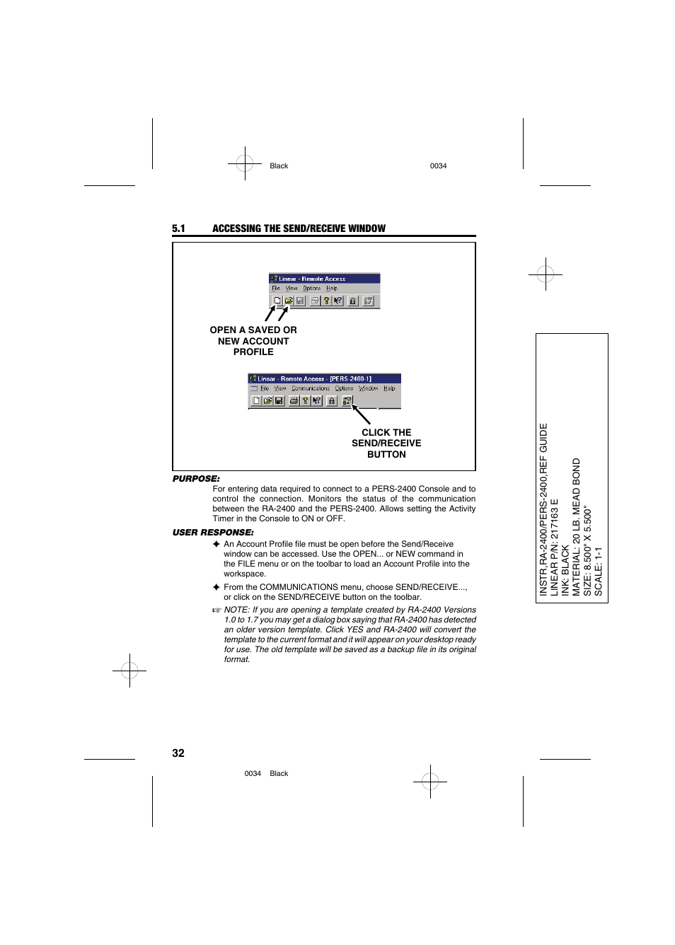 Linear PERS-2400 PERSONAL EMERGENCY REPORTING SYSTEM RA-2400 User Manual | Page 34 / 40