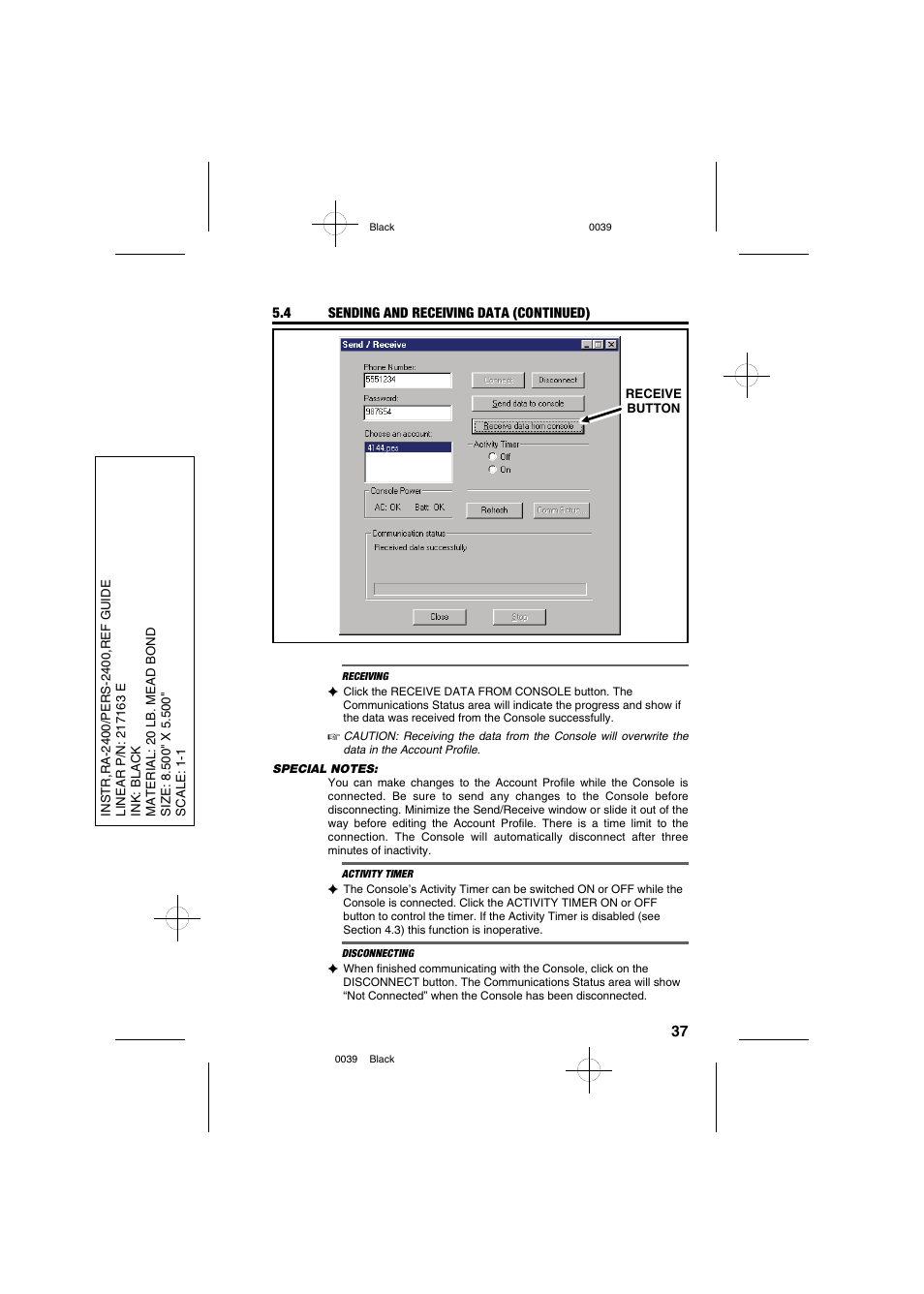 Linear PERS-2400 PERSONAL EMERGENCY REPORTING SYSTEM RA-2400 User Manual | Page 39 / 40