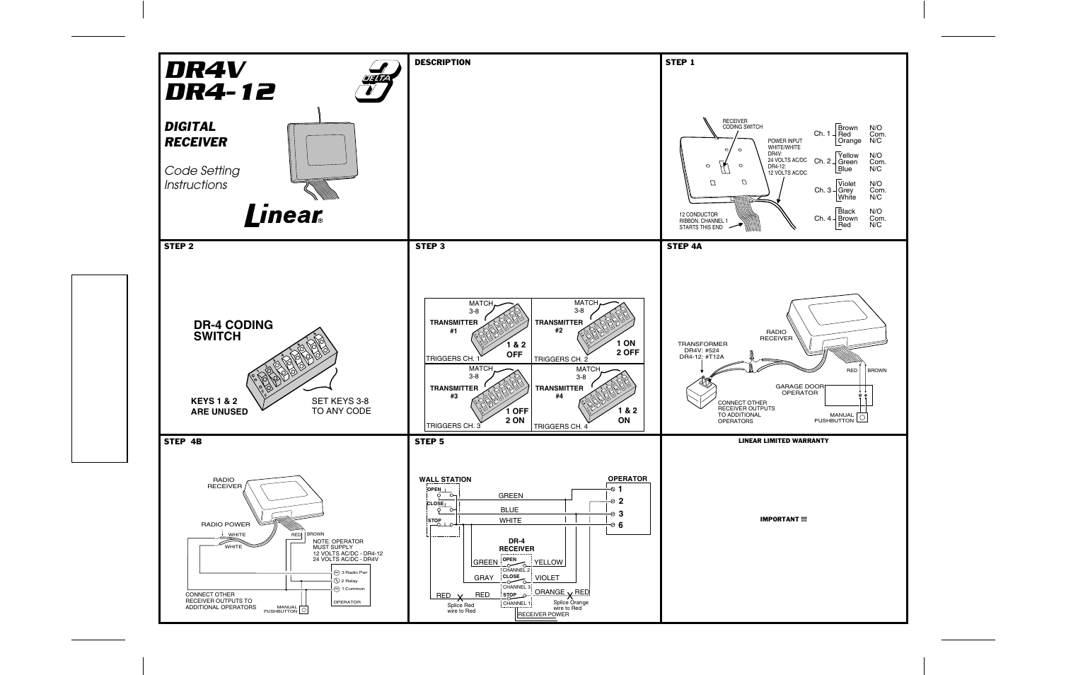 Linear DR4-12 User Manual | 1 page