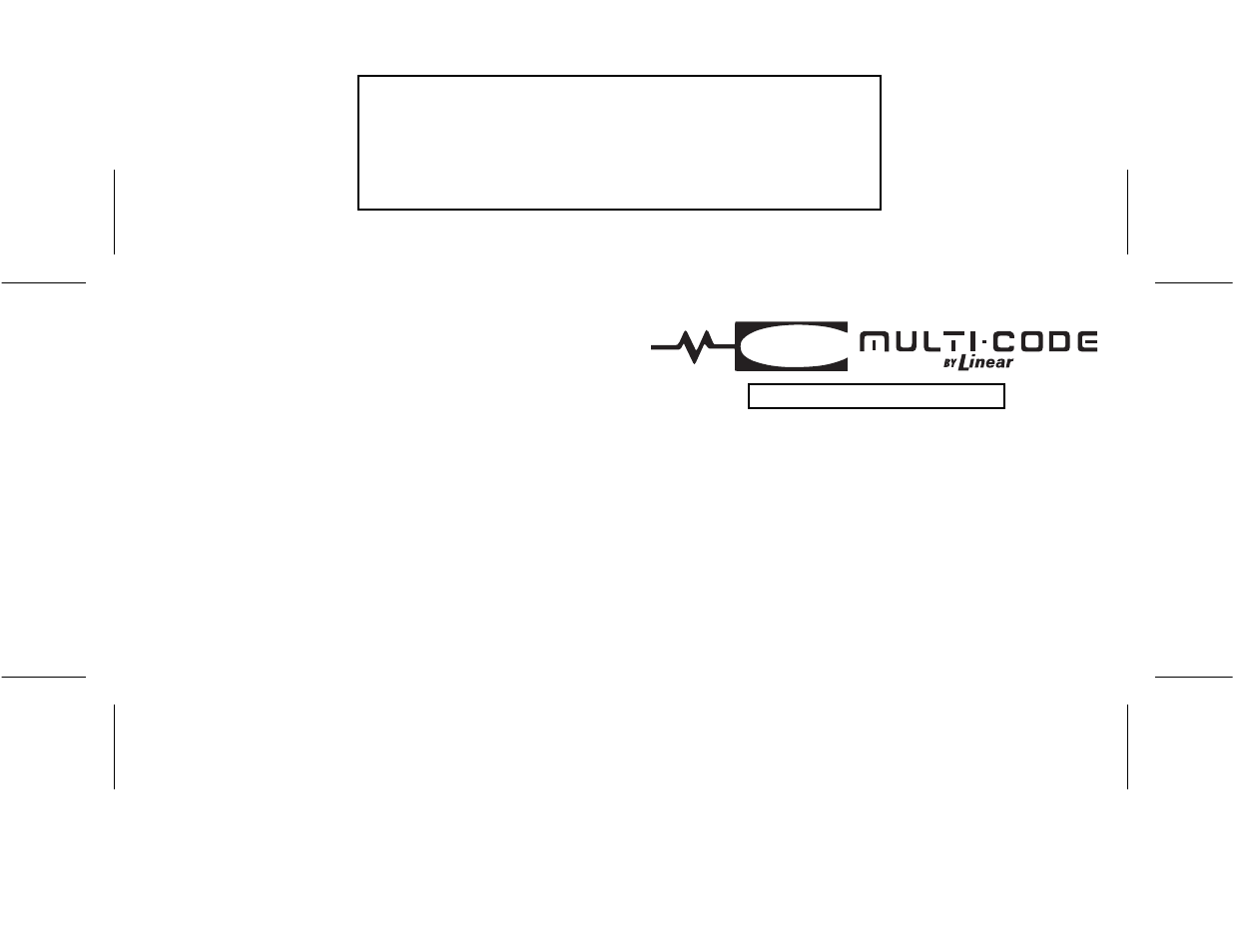 Linear MULTI-CODE 3089 User Manual | 2 pages