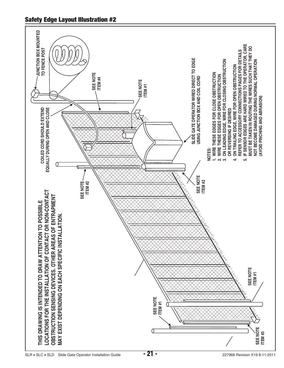 Safety edge layout illustration #2 | Linear SLC User Manual | Page 23 / 38