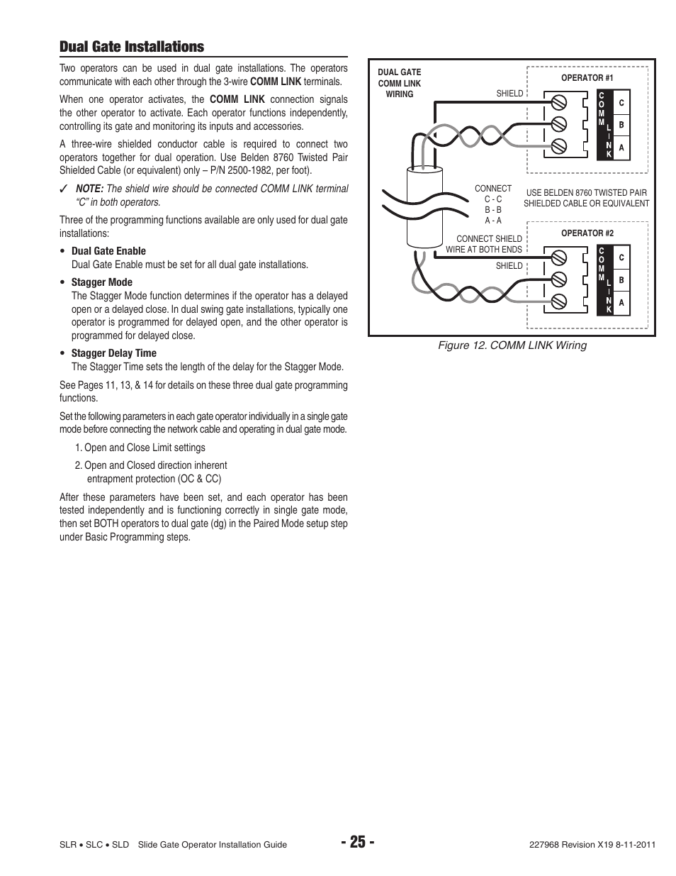 Dual gate installations | Linear SLC User Manual | Page 27 / 38