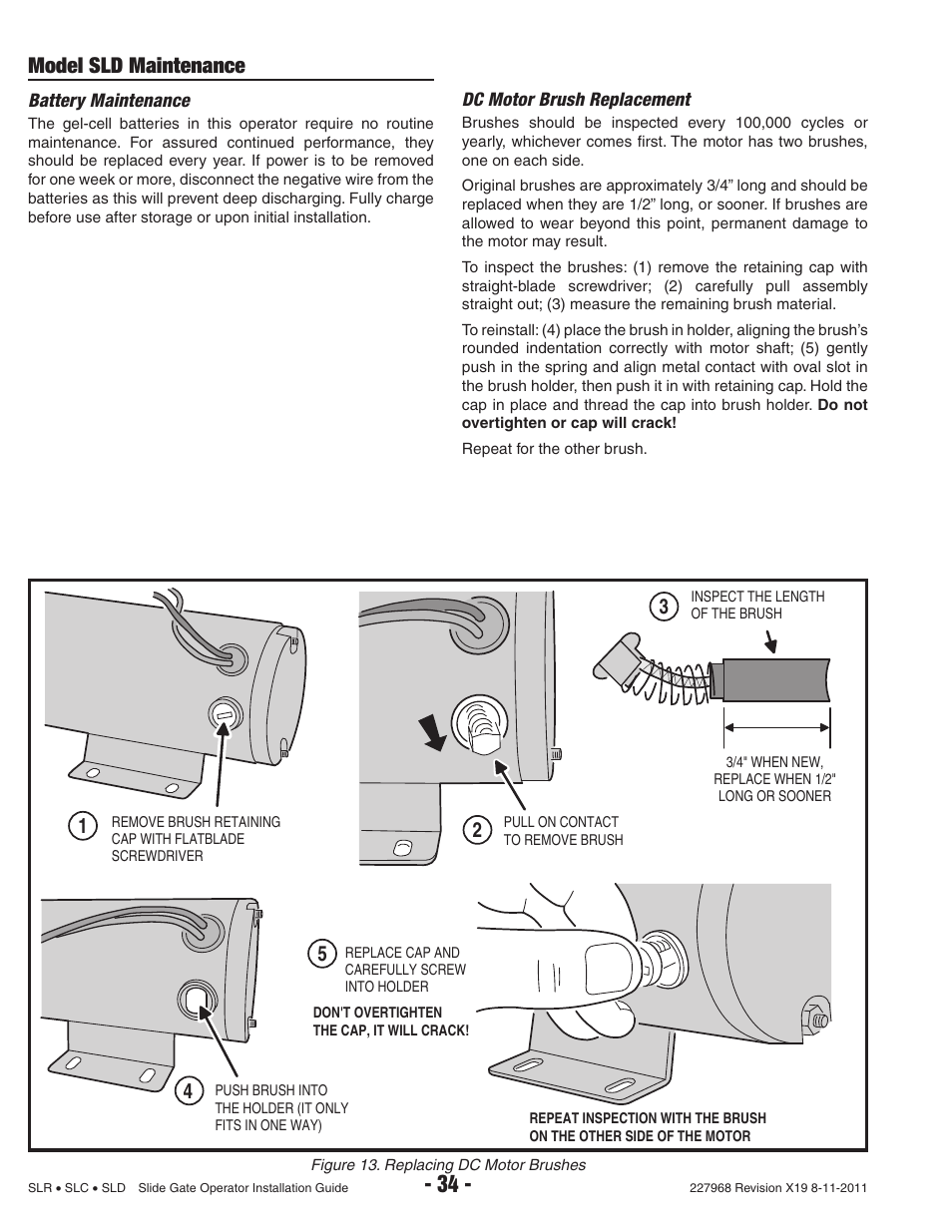 Model sld maintenance | Linear SLC User Manual | Page 36 / 38