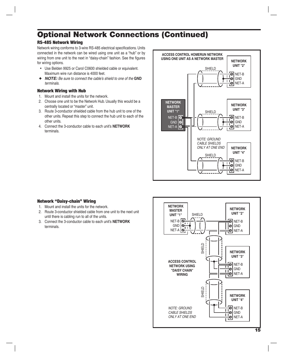 Optional network connections (continued) | Linear AM3Plus User Manual | Page 15 / 20