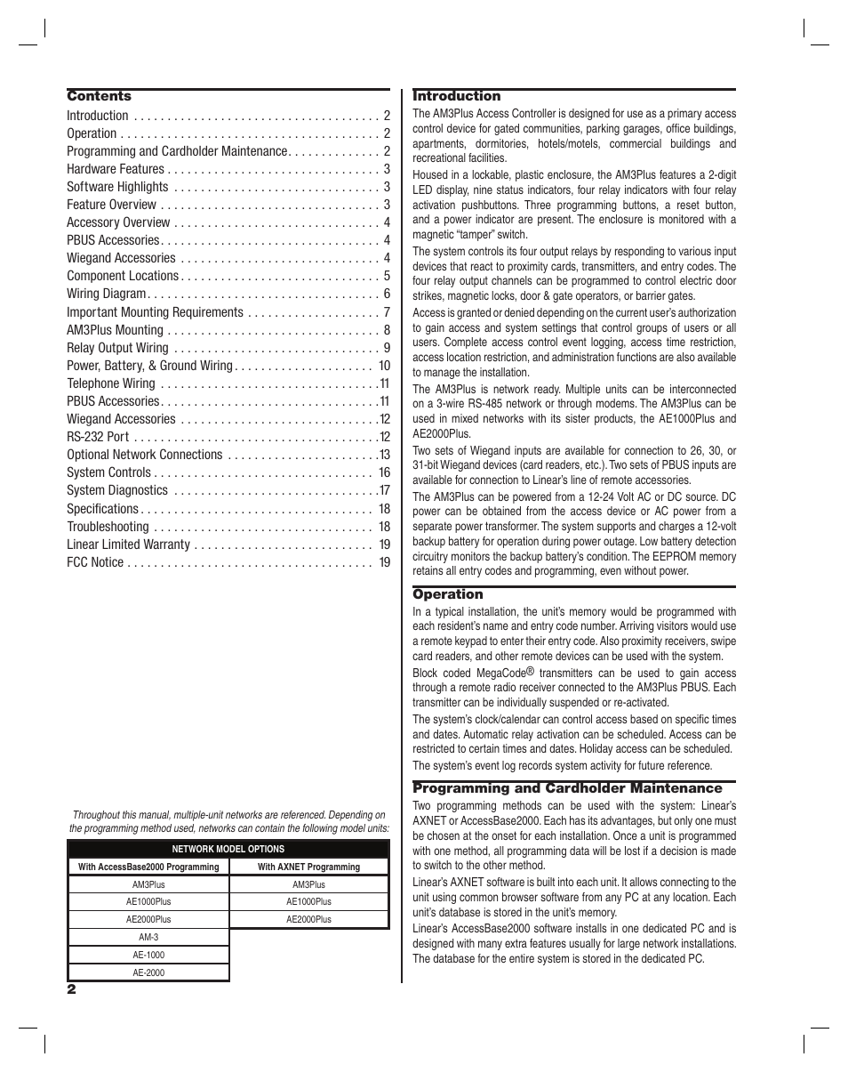 Linear AM3Plus User Manual | Page 2 / 20