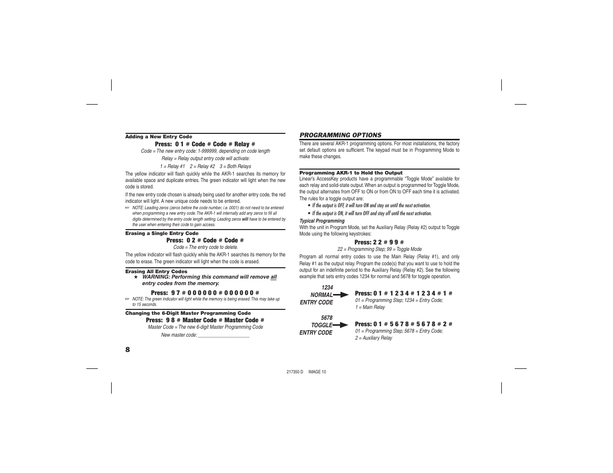 Linear AKR-1 User Manual | Page 10 / 20