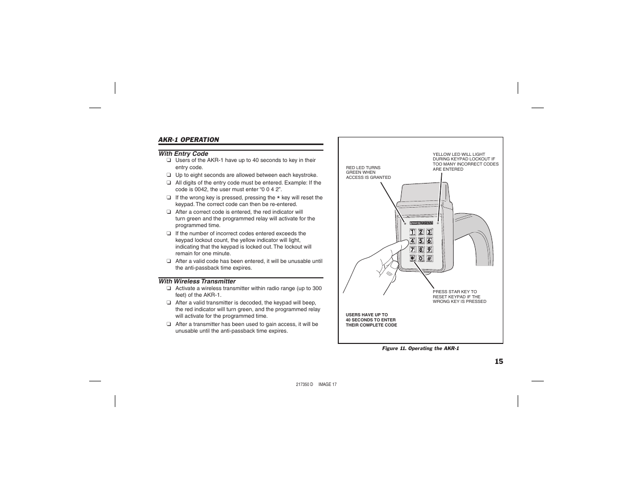 Linear AKR-1 User Manual | Page 17 / 20