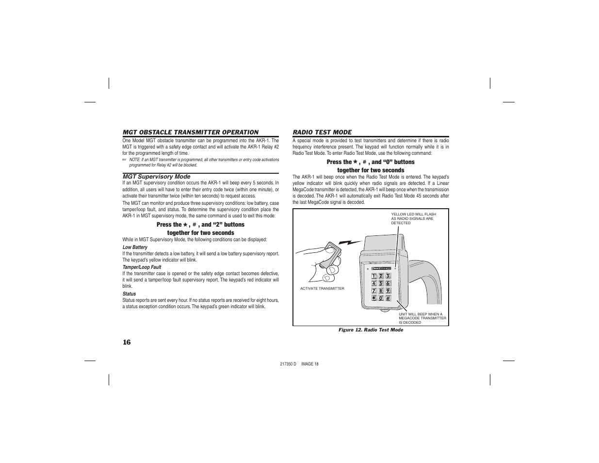 Linear AKR-1 User Manual | Page 18 / 20