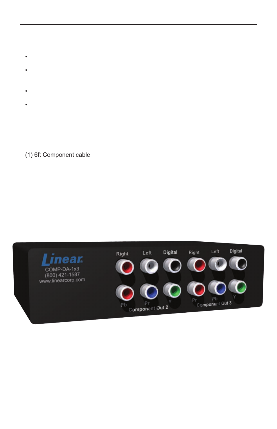 Features | Linear COMP-DA-1X3 User Manual | Page 6 / 12
