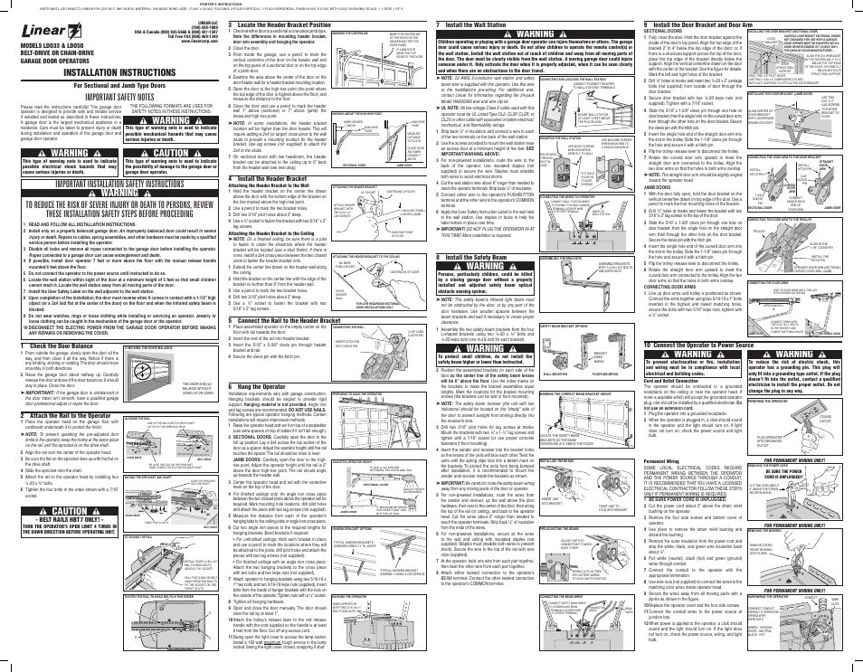 Linear LDO50 User Manual | 2 pages