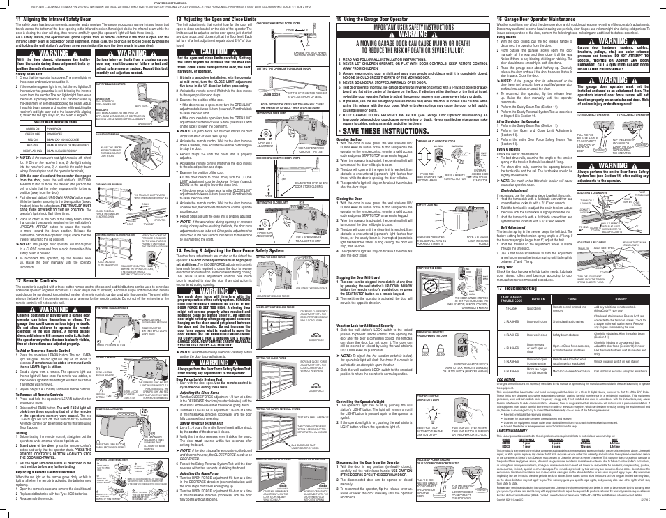 Close limi t open limit up down up down, Warning, Caution | Save these instructions | Linear LDO50 User Manual | Page 2 / 2