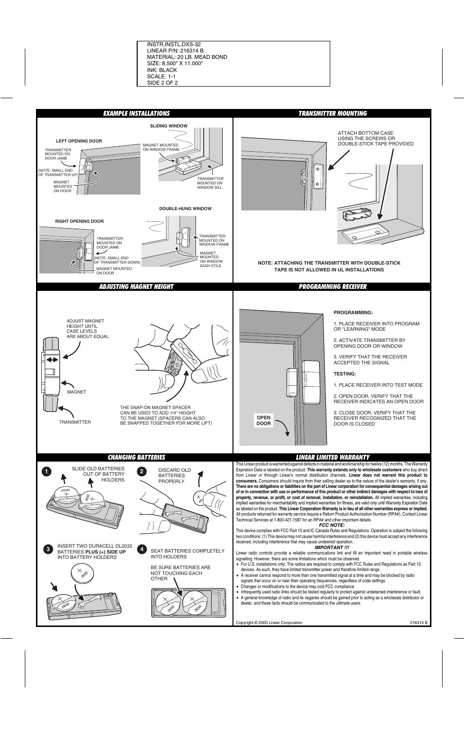 Linear DXS-32 User Manual | Page 2 / 2